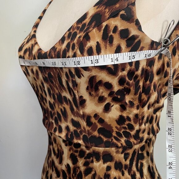 Leopard Print Sleeveless Bodycon Dress - Picture 7 of 11